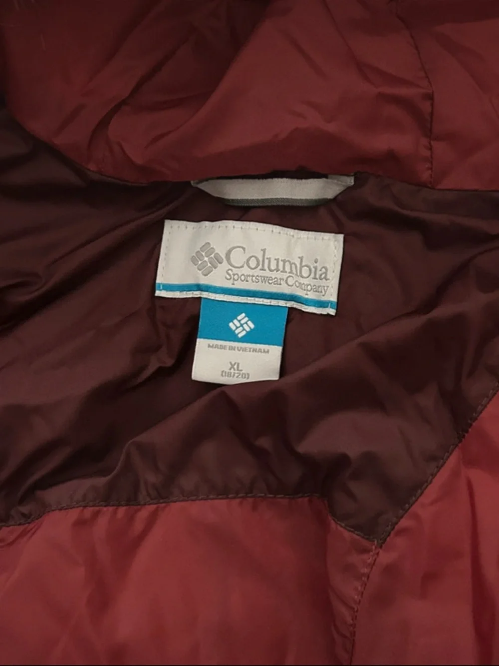 Columbia Youth Insulated Hooded Jacket - Burgundy